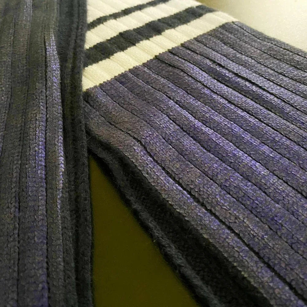 Juicy Couture Scandi Girl Preppy Y2K Rib Knit Metallic Long Scarf 74